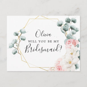 Blommigt Greenery Bridesmaid Frieri kort
