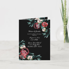 Blommigt Greenery Elegant Chic Script Namn Bröllop Inbjudan