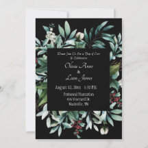 Blommigt Greenery Elegant Chic Script Namn Bröllop