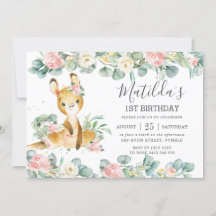 Blommigt Greenery Eucalyptus Cute Kangaroo Birthda