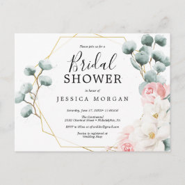 Blommigt Greenery Inbjudningskort för möhippan