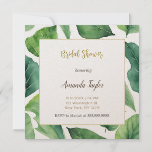 Blommigt Greenery Minimal Calligraphy-Möhippa Inbjudningar