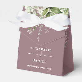 Blommigt Greenery Monogram Mauve Bröllop Presentaskar