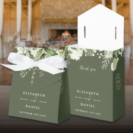 Blommigt Greenery Monogram Oliv grönt Bröllop Presentaskar