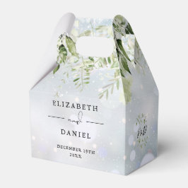 Blommigt Greenery Monogram Winter Wedding Presentaskar