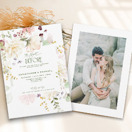 Blommigt Greenery natten före rehearsal Inbjudningar