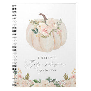 Blommigt Greenery Pumpkin Baby Shower Guest Bok Anteckningsbok