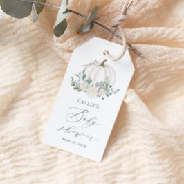 Blommigt Greenery Pumpkin Baby Shower Presentetikett