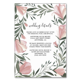 Blommigt Greenery Vintage Rosa Bröllop Infoga kort