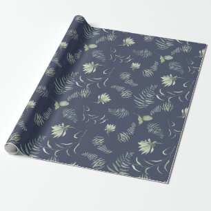 Blommigt Greenery Wrapping Papper Presentpapper