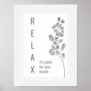 Blommigt Gren Slappna av Motiverande Soutning Poster