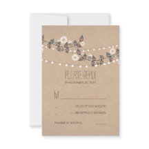 Blommigt Grenar String of Ljus Bröllop OSA Card