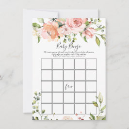 Blommigt Grey Baby Shower Bingo Game-inbjudan Inbjudningar