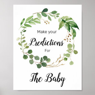 Blommigt Grey Predictions for Baby Sign Poster