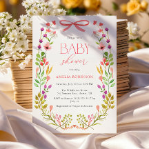 Blommigt Grey Rosa Bow Rustic Baby Shower