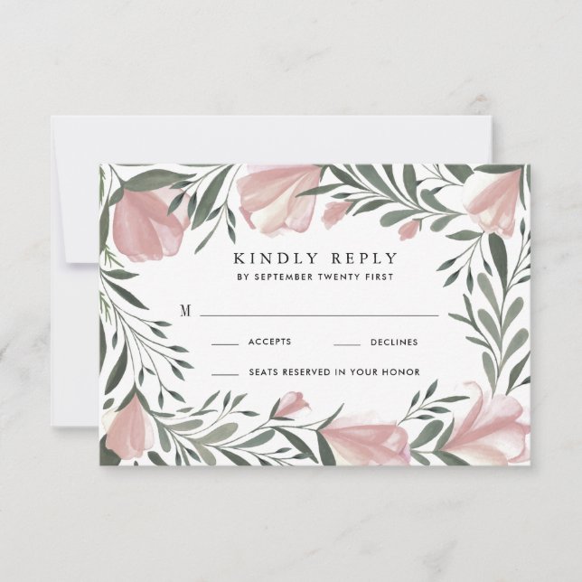 Blommigt Grey Vintage Rustic Bröllop OSA Cards (Framsida)