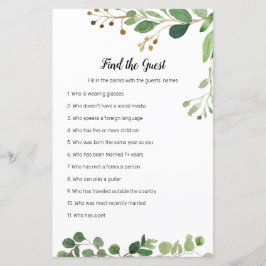 Blommigt Grey Watercolor Hitta gästspelet