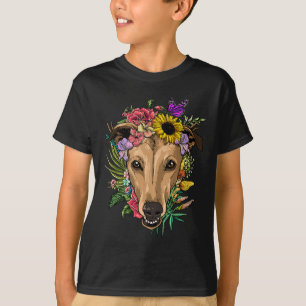 Blommigt Greyhound botaniska växten Flower Animal  T Shirt
