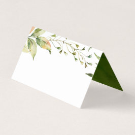Blommigt Grönt Foliage Bord Place Card Kort
