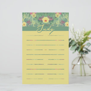 Blommigt Grönt Stationery