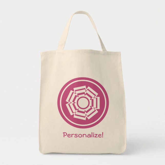 Blommigt Groove Bag, Magenta Tygkasse (Framsidan)