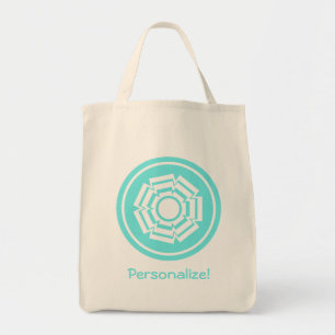 Blommigt Groove Bag, turkos Tygkasse