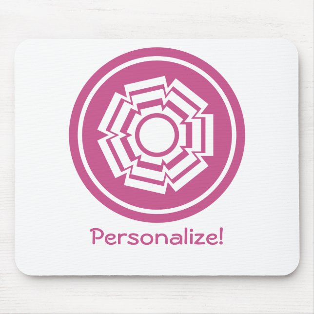 Blommigt Groove Mousepad, Magenta Musmatta (Framsidan)