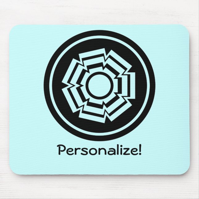 Blommigt Groove Mousepad, svart Musmatta (Framsidan)