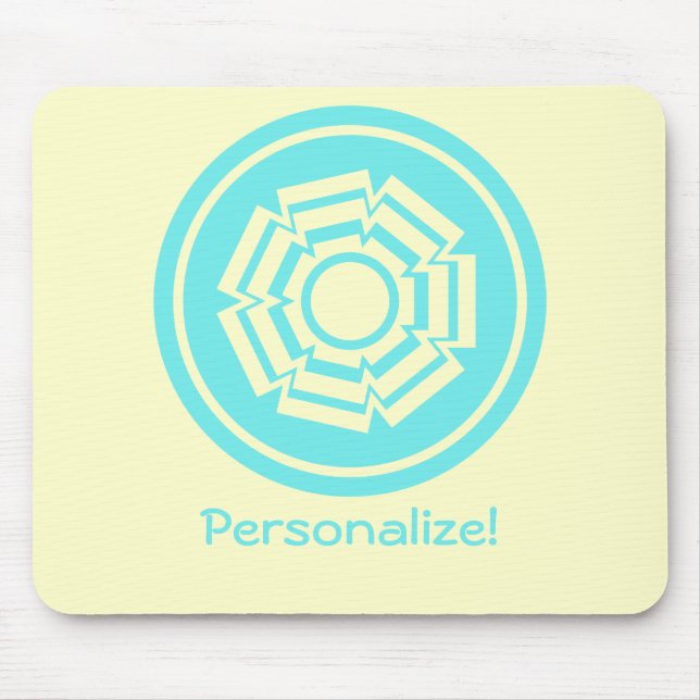 Blommigt Groove Mousepad, Turquise Musmatta (Framsidan)