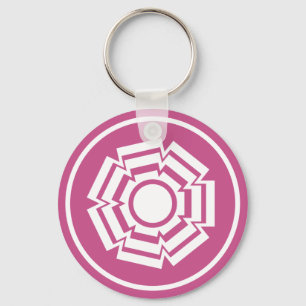 Blommigt Groove-nyckelkedja, Magenta Nyckelring