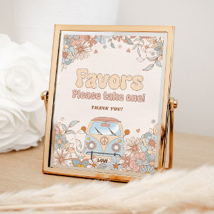 Blommigt Groovy Retro Hippie Party favors Poster