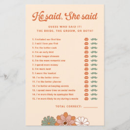 Blommigt Groovy Retro sa att hon sa Möhippa Game