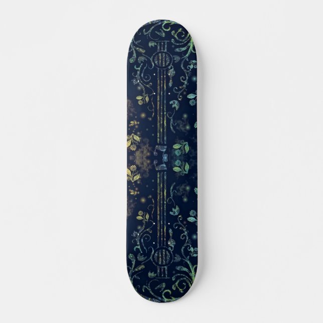 Blommigt Guitar Skateboard (Framsida)