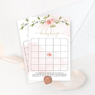 blommigt guld babyduschbingo-spel