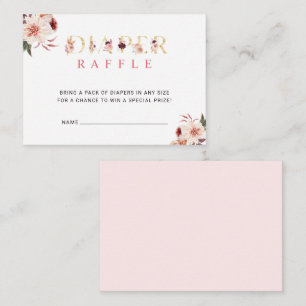 Blommigt Guld Brev Elegant Diaper Raffle Tilläggskort