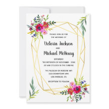 Blommigt Guld Geometric Crystal Bröllop