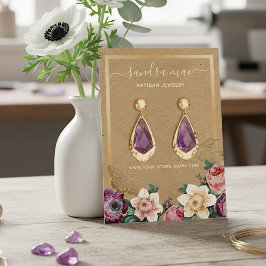 Blommigt Guld Kraft Papper Juvelry Visning Card Visitkort