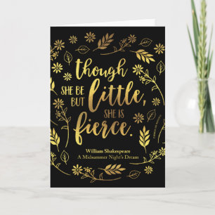 Blommigt Guld Little but Fierce William Shakespear Kort