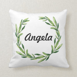 Blommigt Guld Monogram, ursprunglig Anpassningsbar Kudde