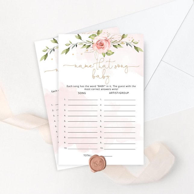 Blommigt guld Namn den där babyduschspelet i sång (Skapare uppladdad)