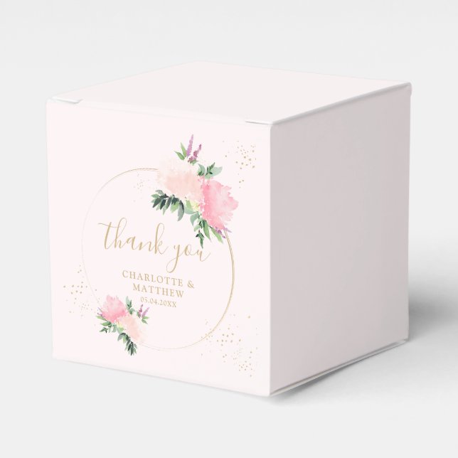 Blommigt Guld Romantic Tack Bröllop Presentaskar (Framsidan Sidan)