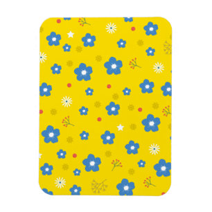Blommigt Gult Flexible Photo Magnet