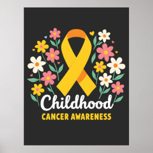 Blommigt Gult för ökad medvetenhet om cancer hos b Poster