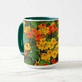 Blommigt Gult och Orange Nasturtiums Photo Mugg