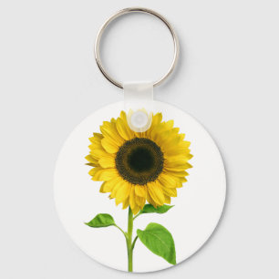 Blommigt Gult Solrosols Blomfärgstangentkedja Nyckelring