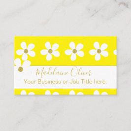 Blommigt Gult White Daisy Guld Professionell Visitkort
