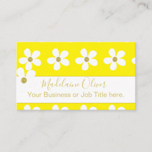Blommigt Gult White Daisy Guld Professionell Visitkort