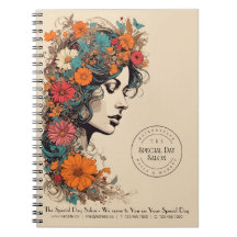 Blommigt Hair Beauty Salon Notebook - Business