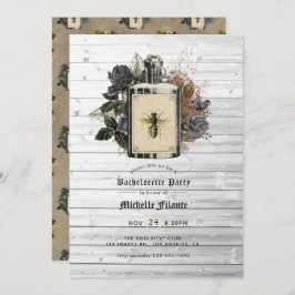 Blommigt Halloween Gothic Bachelorette Party bjuda Inbjudningar