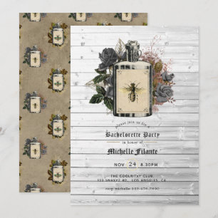 Blommigt Halloween Gothic Bachelorette Party bjuda Inbjudningar